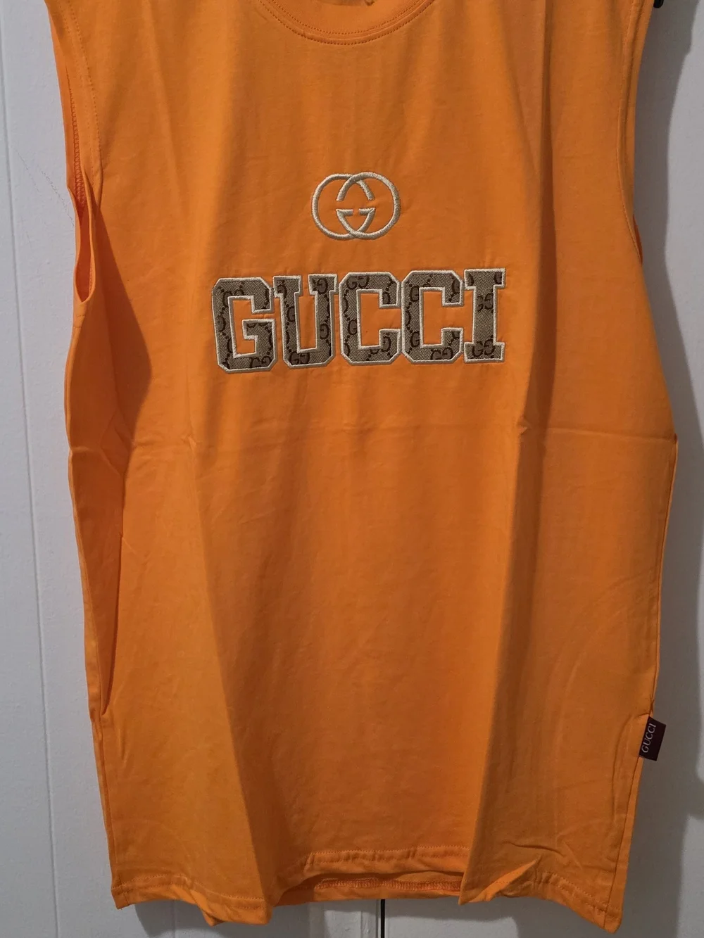 Gucci Orange Logo Tank Top